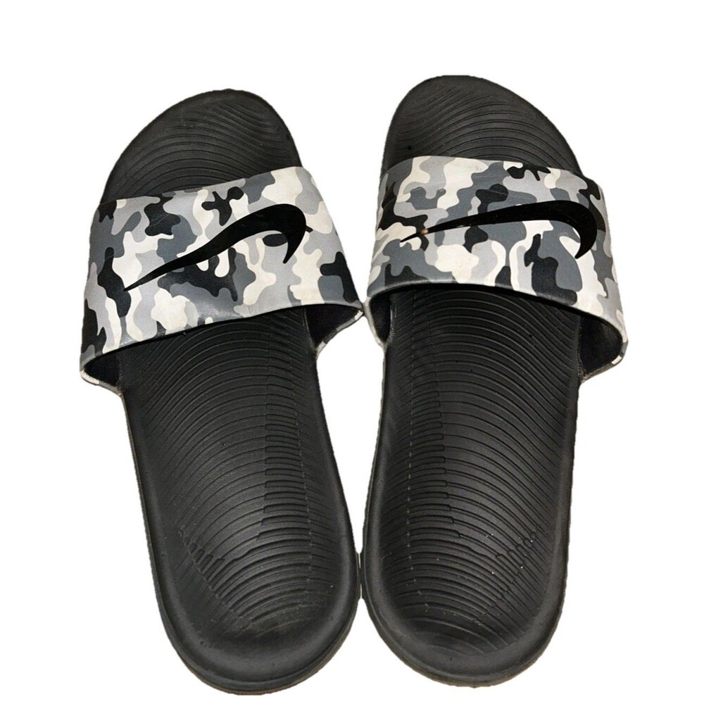 Nike Kawa Slide Print Camo Wolf Grey Size 7 Camouflage Sandals